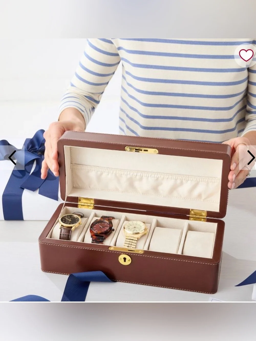 Mark and Graham CLASSIC LEATHER TOP STITCH WATCH BOX